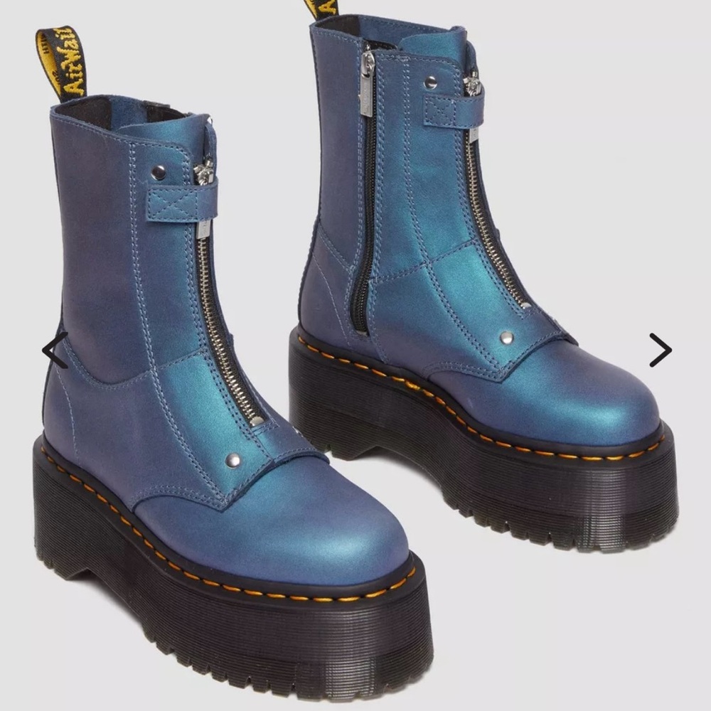 Dr. Martens Metallic Blue Jetta Hi Max Boots Size 7